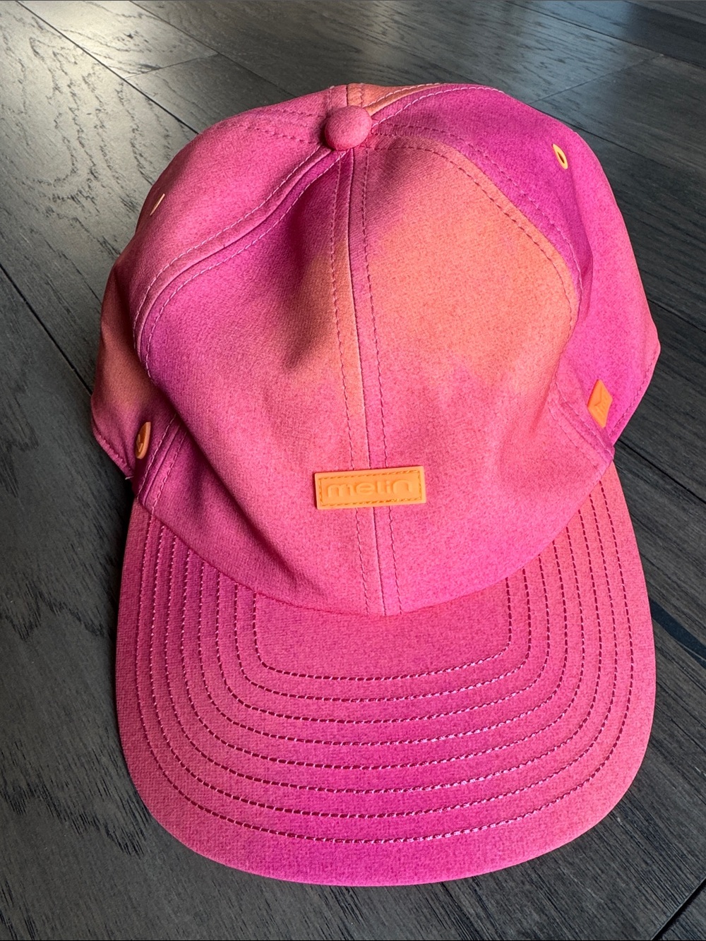 Melin Pink Gradient Suede Five-Panel Cap